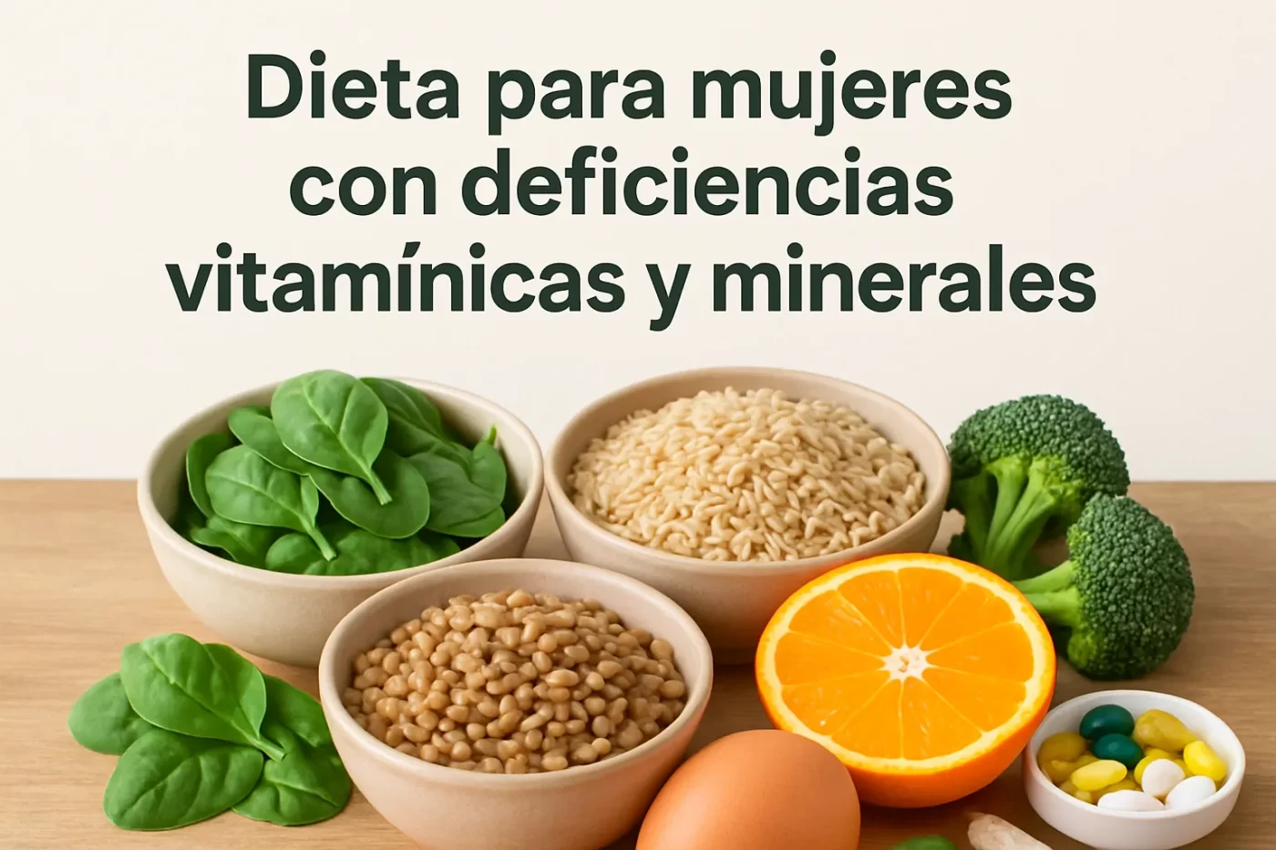 Dieta para mujeres con deficiencias vitamínicas y minerales