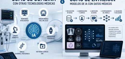 cómo se combina con otras tecnologías médicas Cómo se entrenan modelos de IA con datos médicos