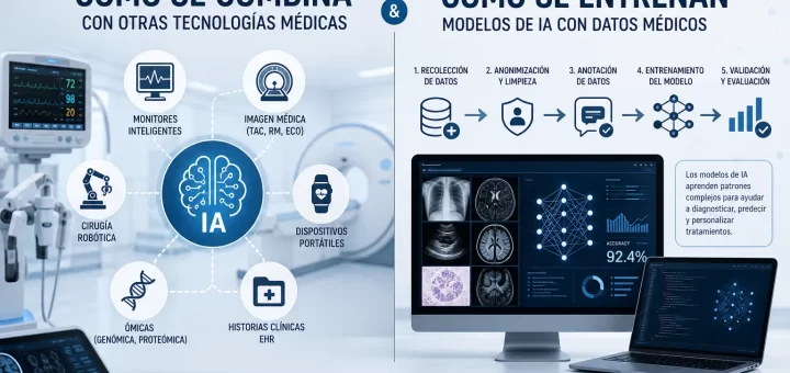 cómo se combina con otras tecnologías médicas Cómo se entrenan modelos de IA con datos médicos