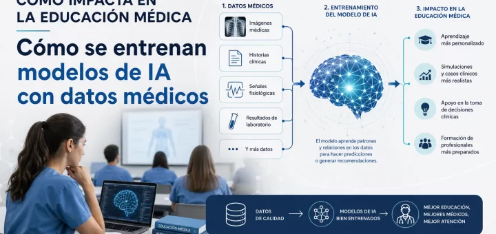 cómo impacta en la educación médica Cómo se entrenan modelos de IA con datos médicos